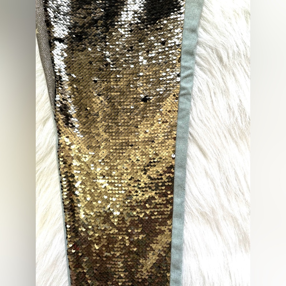 French Connection Women’s Jeans Reversible Flip Sequins Gunmetal Size 10 NWOT - Picture 13 of 15